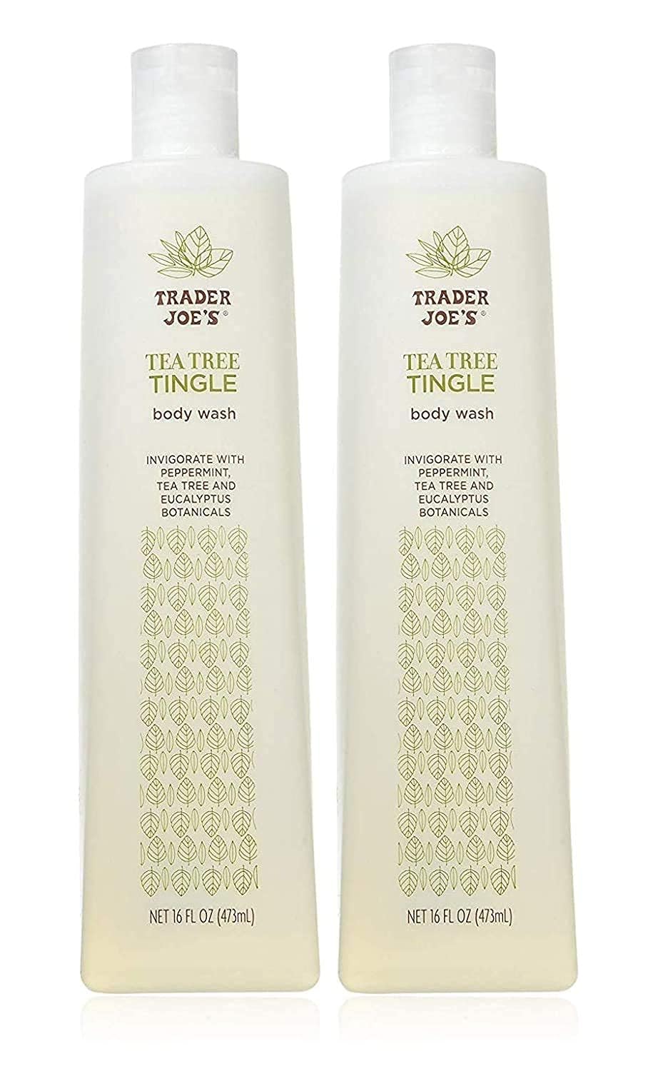 Trader Joe's Tea Tree Tingle bottle pour for a refreshing wake-up cleanse.