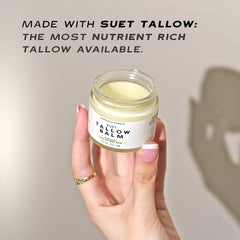 TRADITIONAL NUTRIENTS Tallow Balm honey-beeswax for lasting moisture.