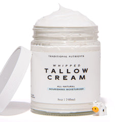 Traditional Nutrients whipped tallow skin cream jar, fragrance-free hydration for face and body