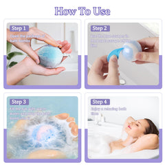 TranquilBliss bathbombs featuring shea butter and gentle ingredients for skin care.