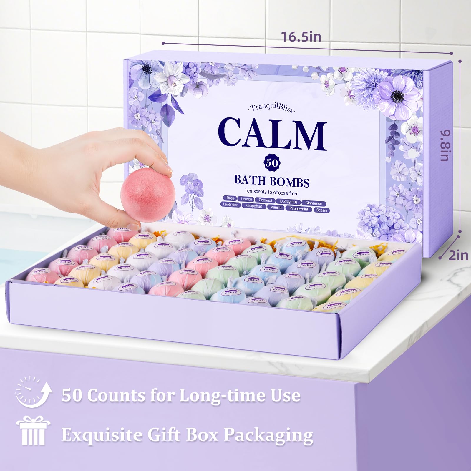 TranquilBliss bathbombs in sealed packaging preserving freshness for quick prep.
