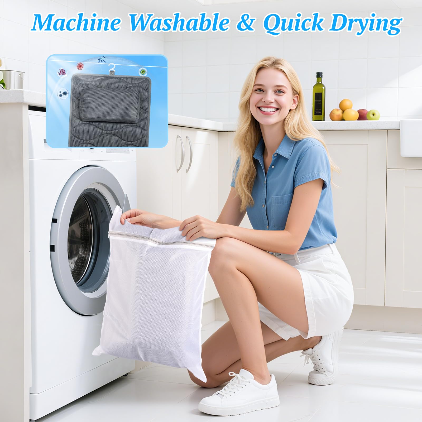TranquilRelax mesh laundry bag protects pillow in wash