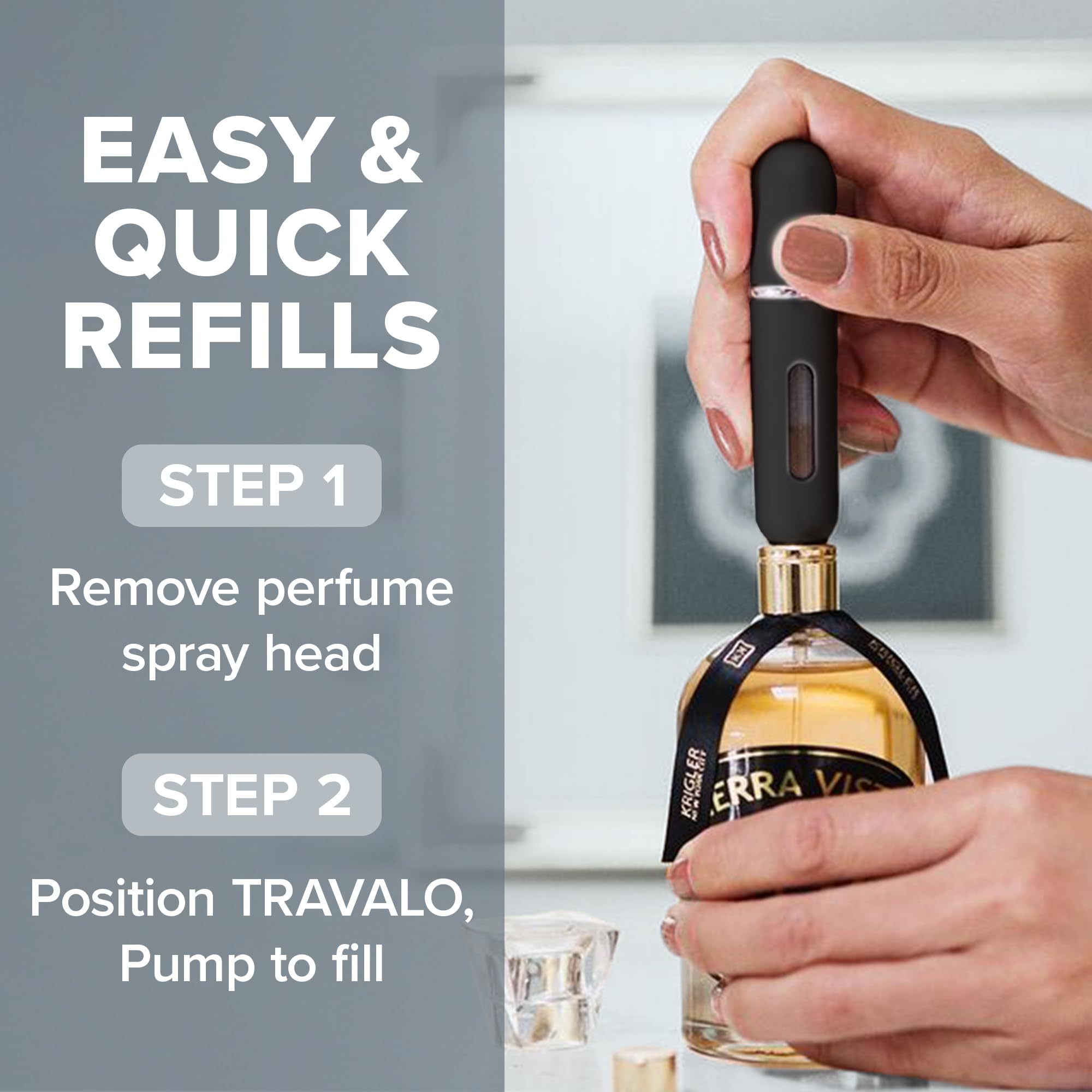 Travalo Classic HD airtight inner vial keeps fragrance secure