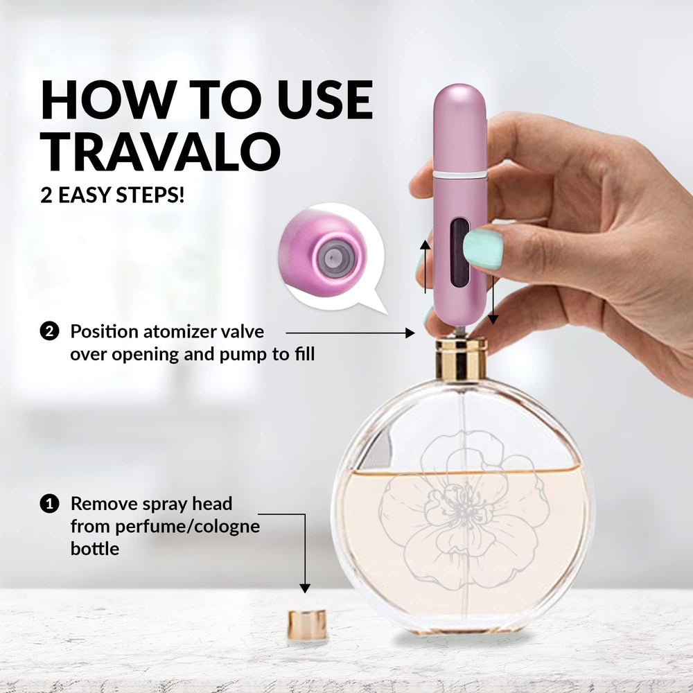 Travalo LUX compact sprayer for purses, gym bags, and travel.