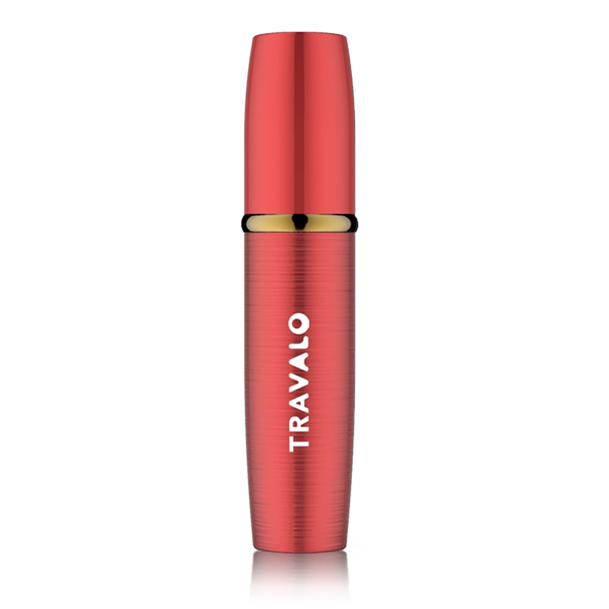 Travalo LUX perfume atomizer with brushed metal shell for travel-ready fragrance on the go.