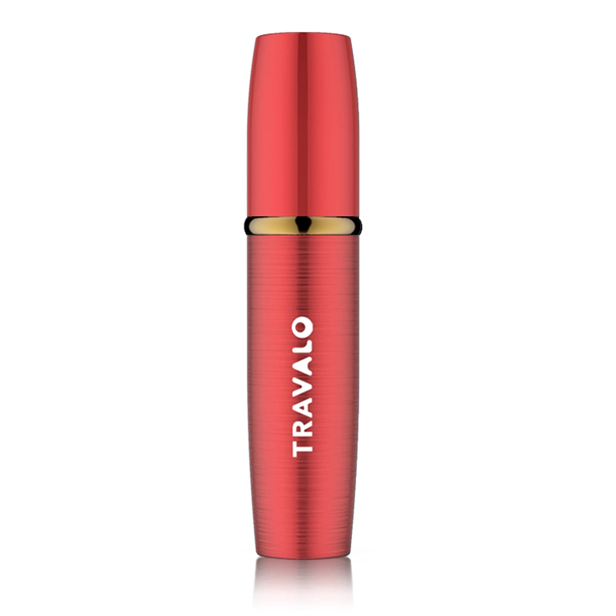 Travalo LUX perfume atomizer with brushed metal shell for travel-ready fragrance on the go.