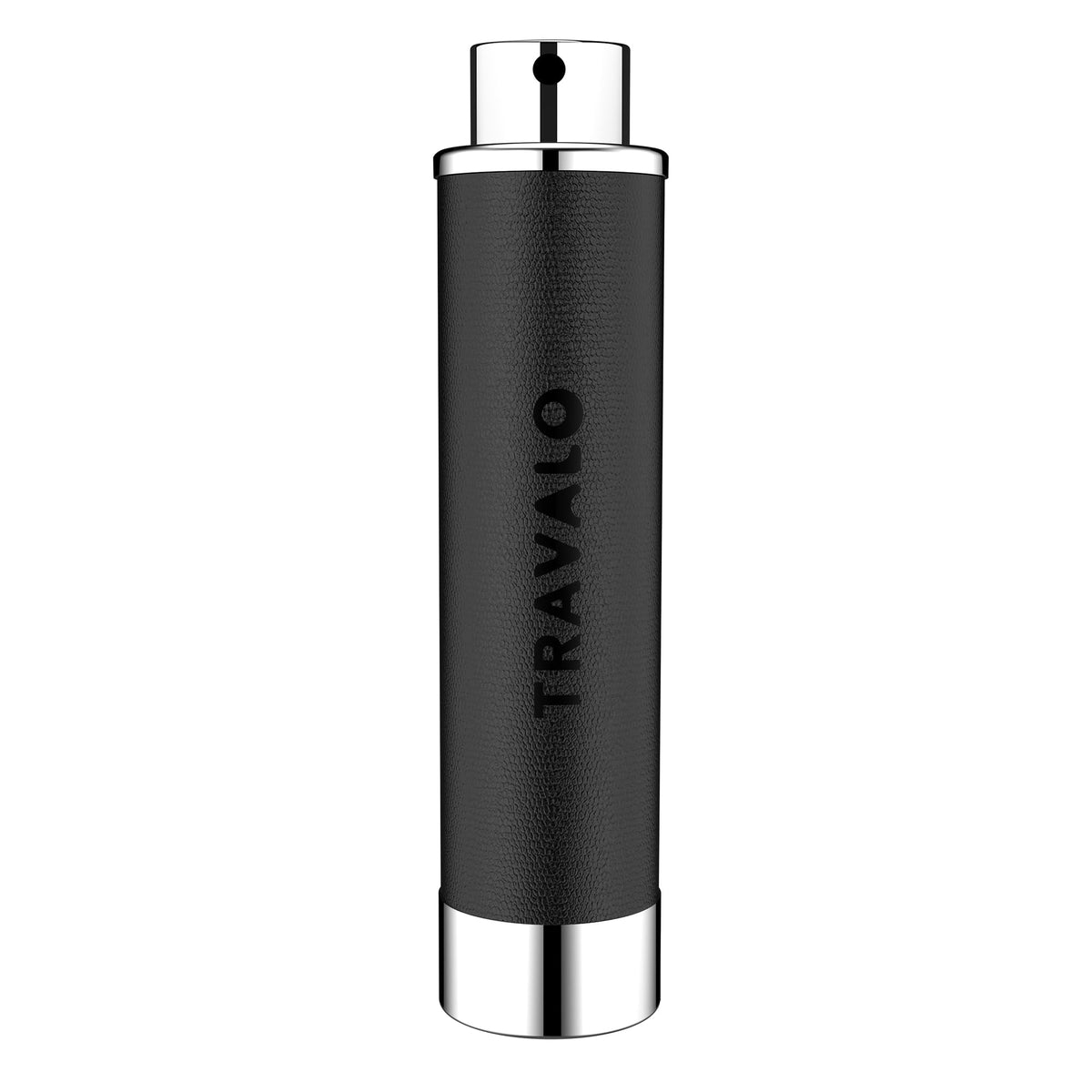 Travalo Walzer in black leather cover for portable fragrance on the go