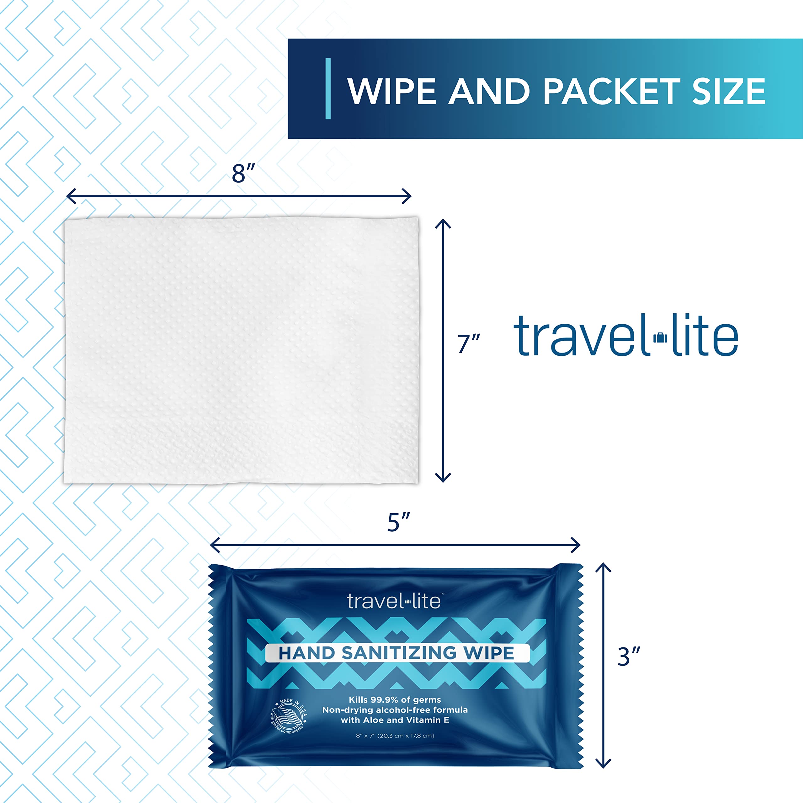 Travel Lite individually wrapped wipes are ideal for purses, bags, and travel.
