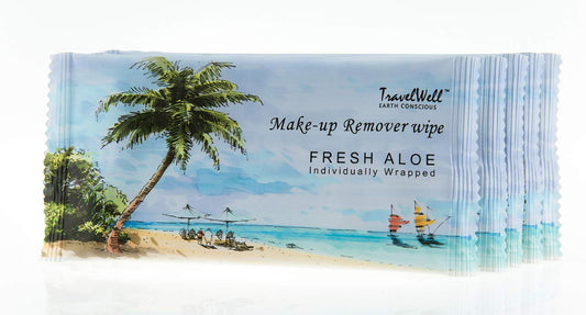 Travelwell aloe infused facial wipes offer soothing cleansing