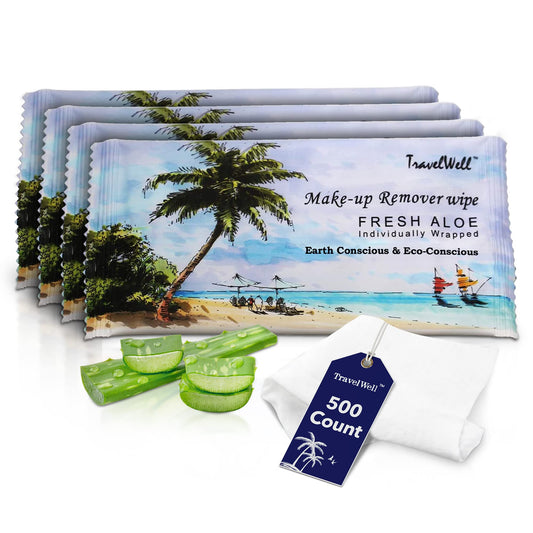 Travelwell makeup remover wipes, individually wrapped for on-the-go cleansing