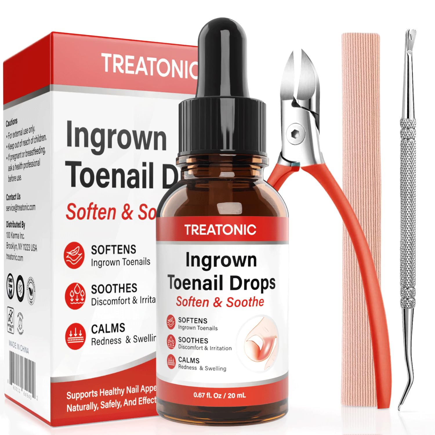 Treatonic nail softening drops improve trimming comfort.