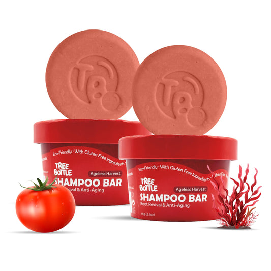 Tree Bottle Hyaluronic Acid Shampoo Bar packaging highlights eco-friendly design and USA production.