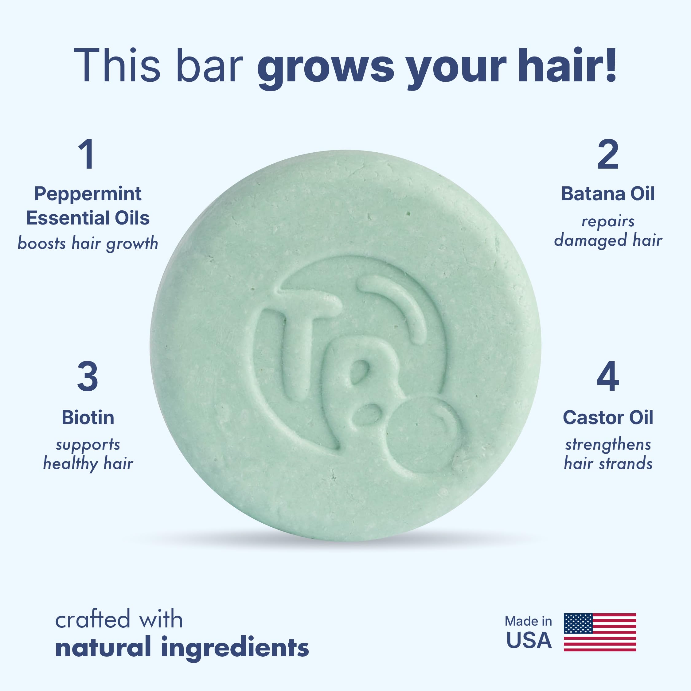 Tree Bottle peppermint essential oils shampoo bar delivers a refreshing cleanse.