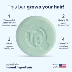 Tree Bottle peppermint essential oils shampoo bar delivers a refreshing cleanse.