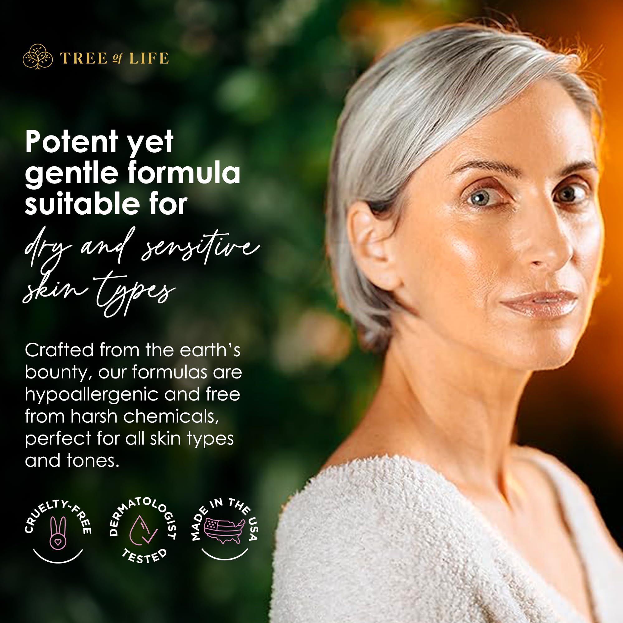 Tree of Life Beauty hyaluronic acid droplet highlighting hydration benefits