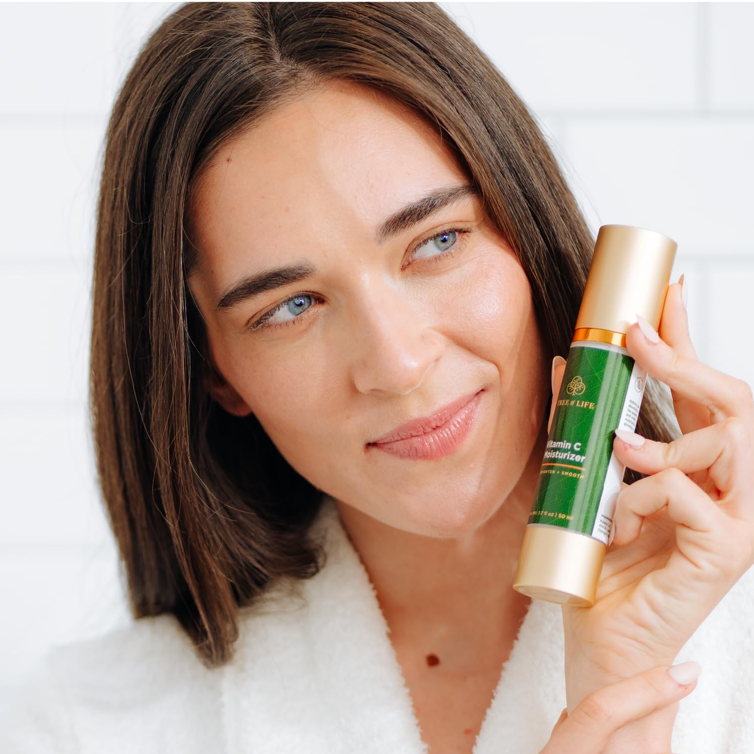 Tree of Life Beauty close-up texture highlighting smooth, lightweight cream on skin.