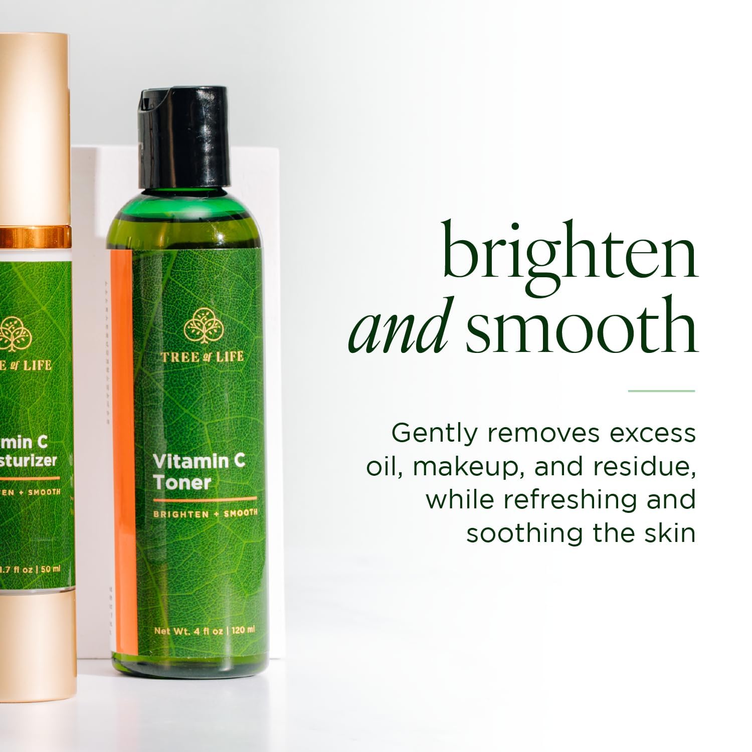 Tree of Life Beauty Toner pour on cotton for gentle cleansing and improved clarity