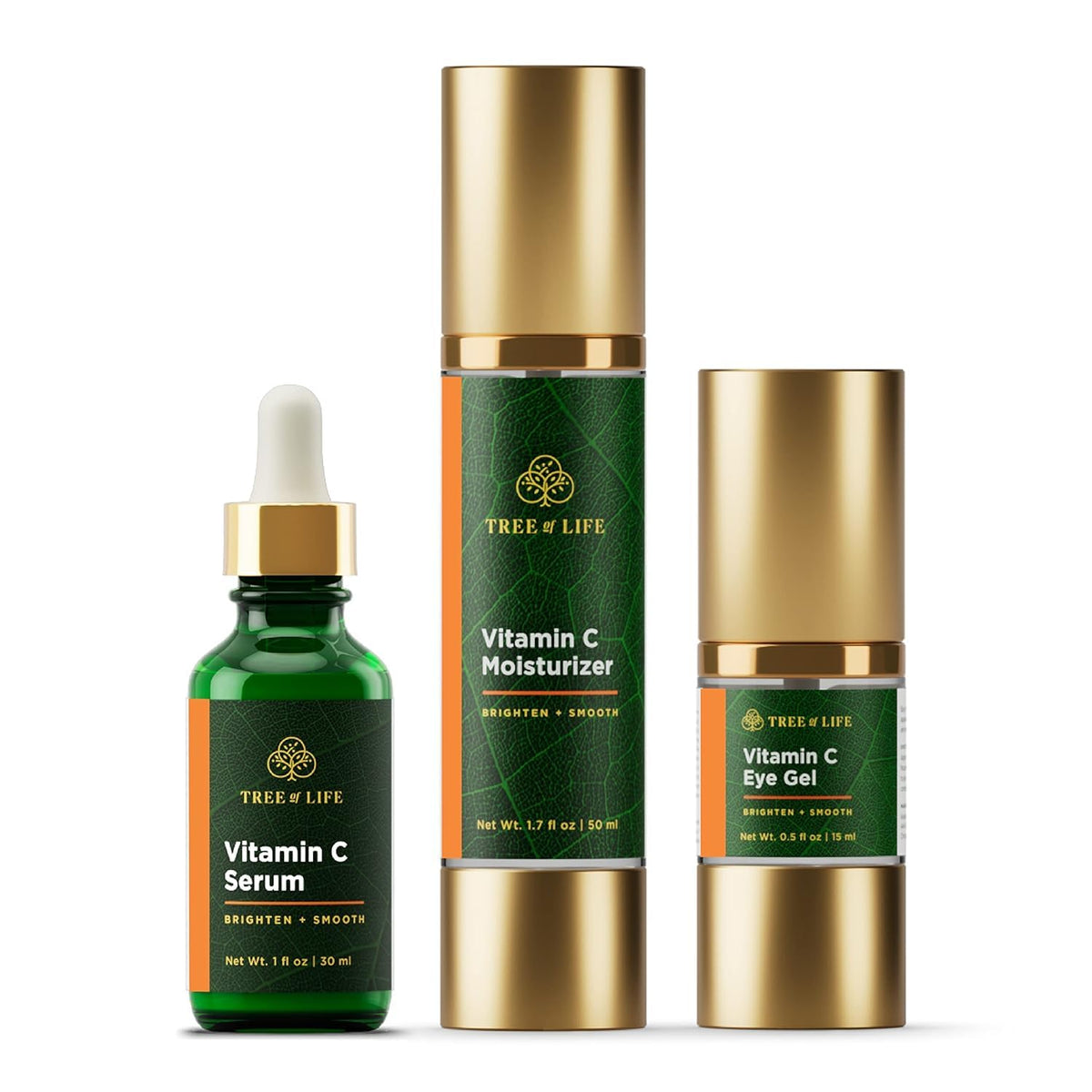 Tree of Life Beauty Vitamin C Serum bottle showing brightening formula for even skin tone
