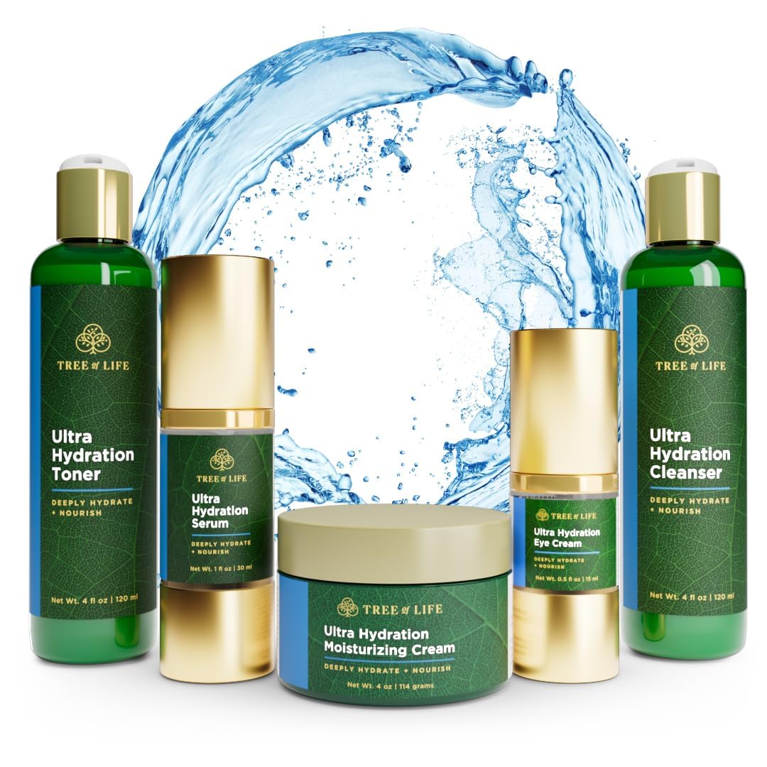 Tree of Life Ultra Hydration Cleanser bottle pump; gentle cleansing nourishes skin.
