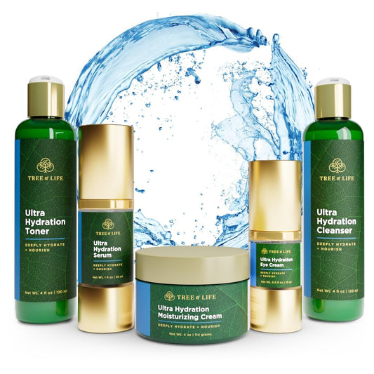 Tree of Life Ultra Hydration Cleanser bottle pump; gentle cleansing nourishes skin.