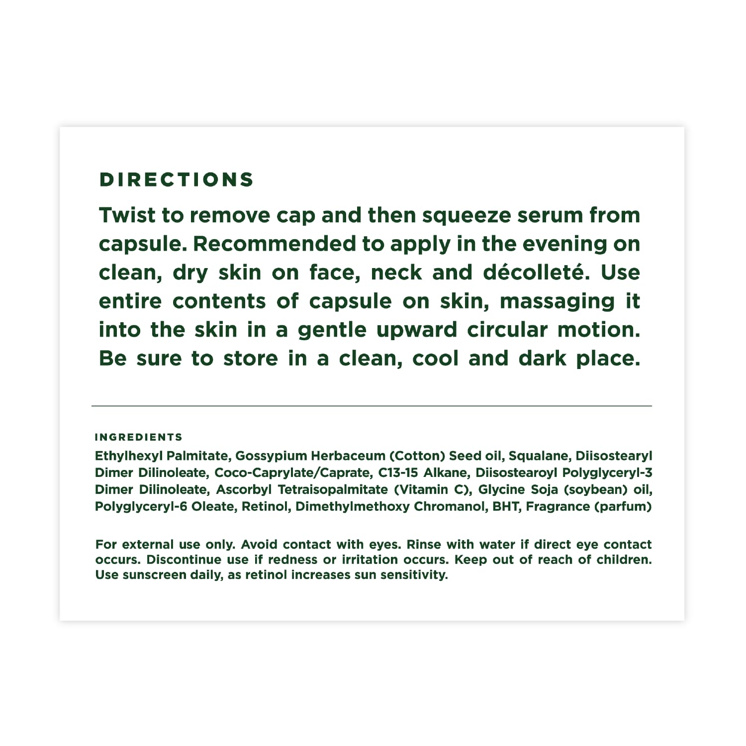 Tree of Life Vitamin C & Retinol Serum Capsules application suggests quick hydration boost.