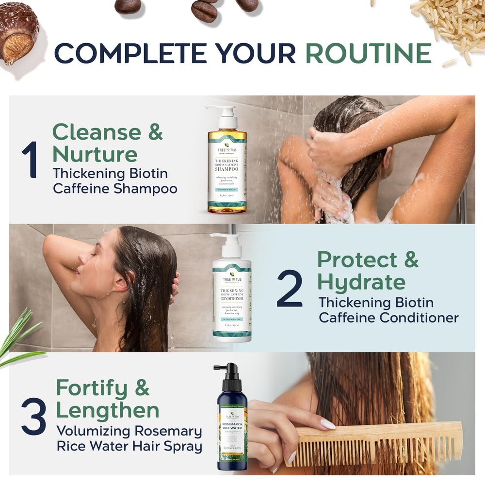 Tree To Tub Rosemary Water Spray on hair after use for smoother texture.
