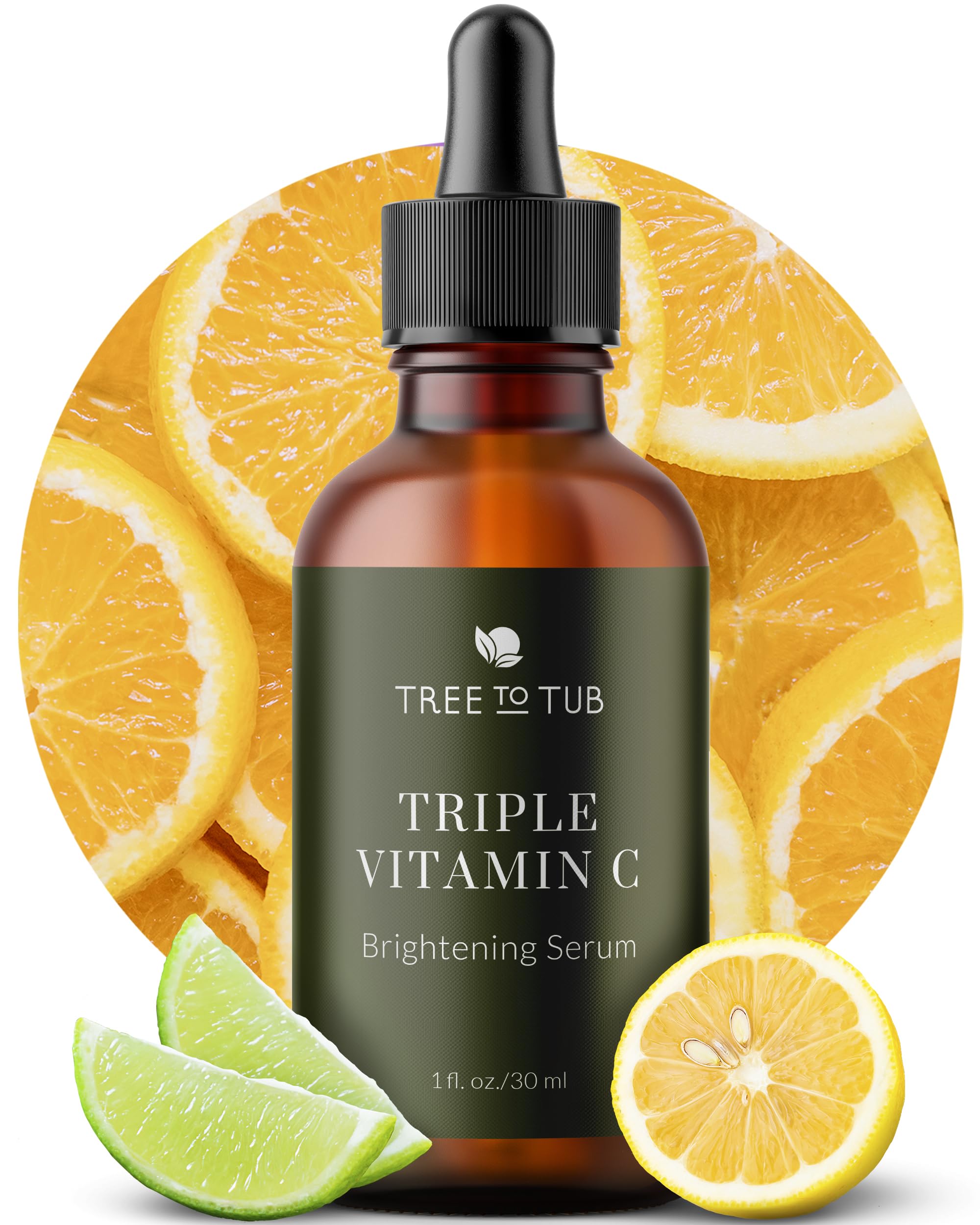 Tree To Tub Illuminating Vitamin C Serum bottle highlights hydrating formula for glow
