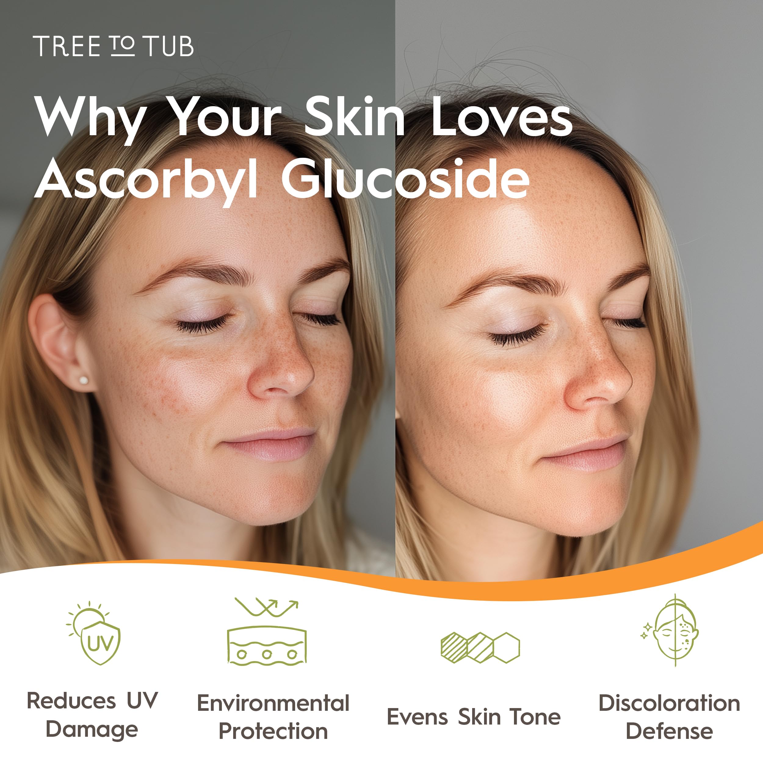 Tree To Tub Illuminating Vitamin C Serum close-up shows silky texture and glow