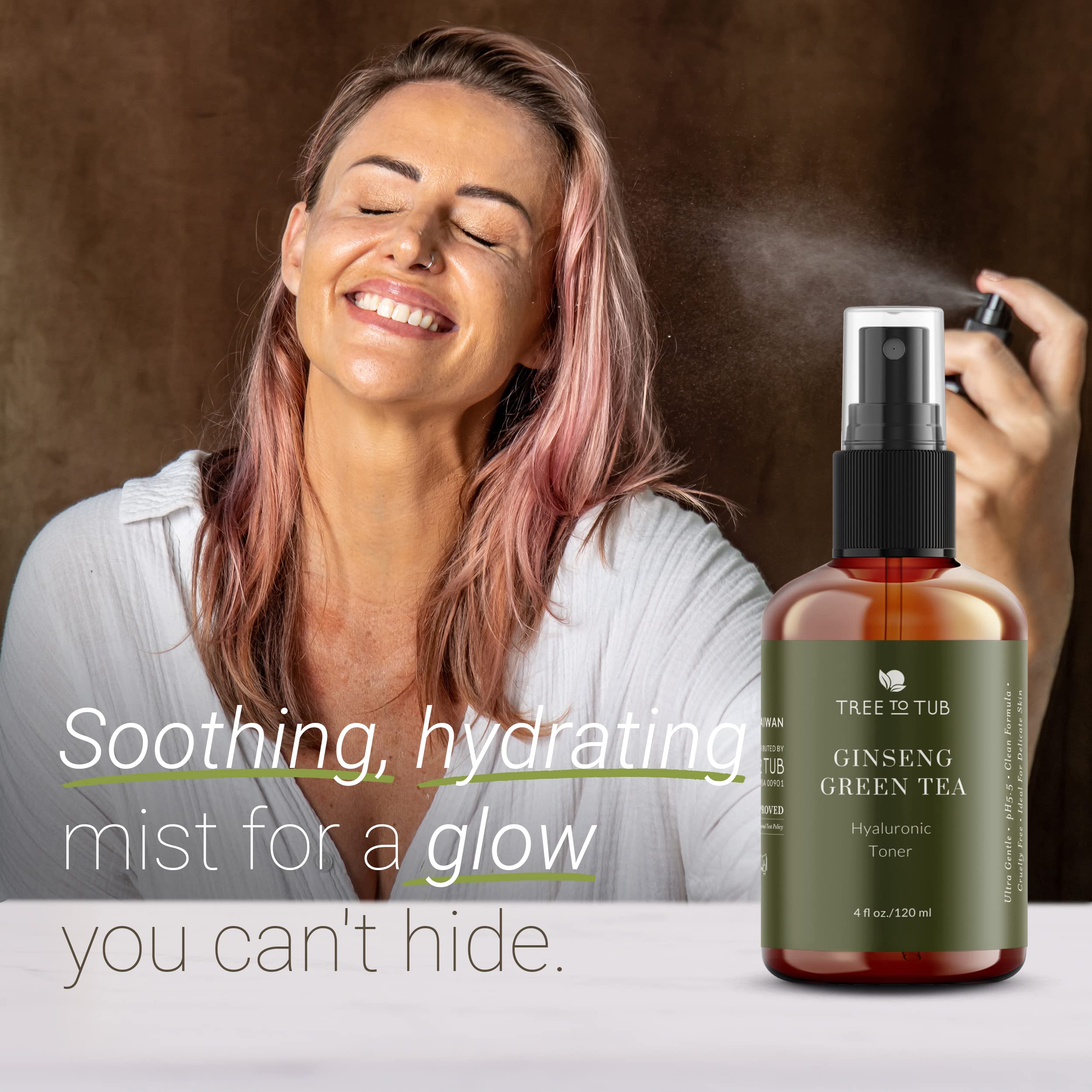 Tree To Tub rose water toner close-up highlighting soothing aroma and gentle toning.