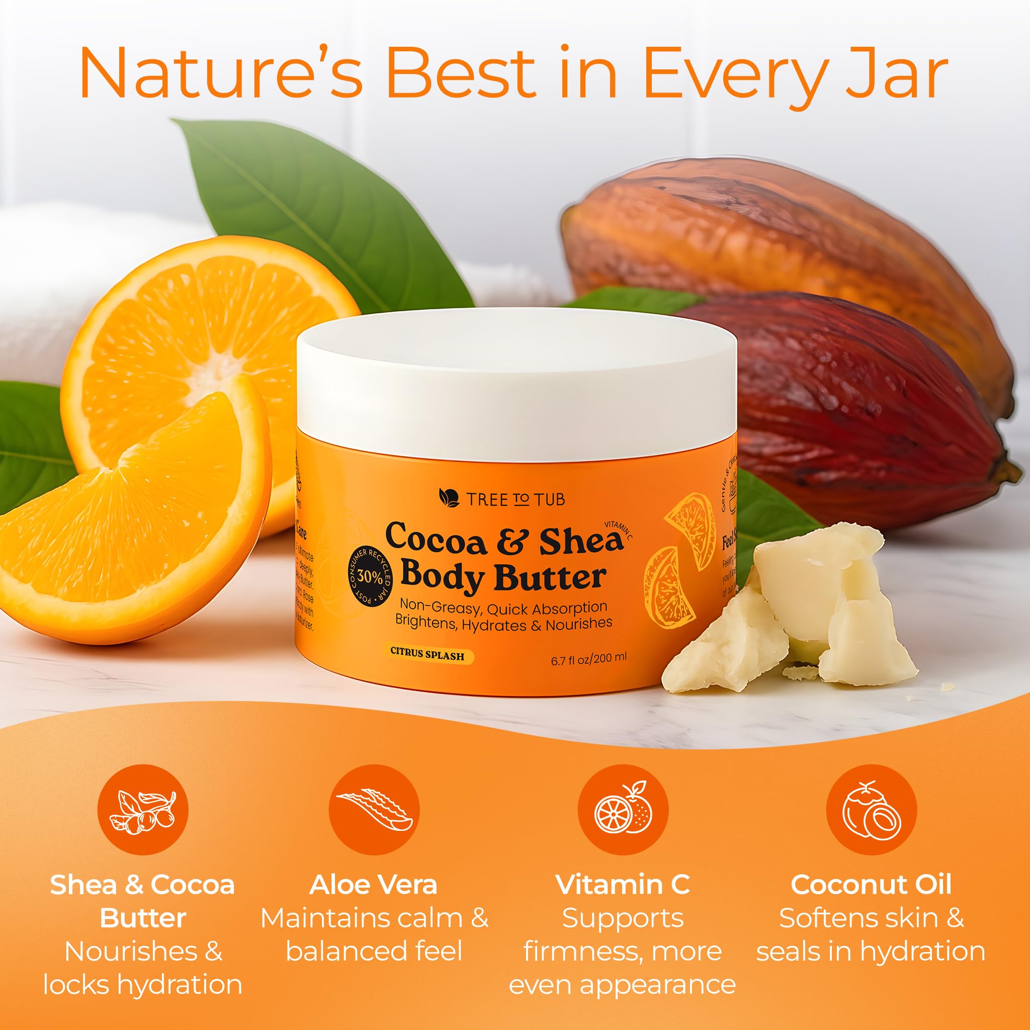 Tree to Tub Shea Body Butter on elbows during cream application.