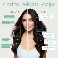 Tree to Tub Thickening Conditioner application closeup emphasizing moisture and strength.