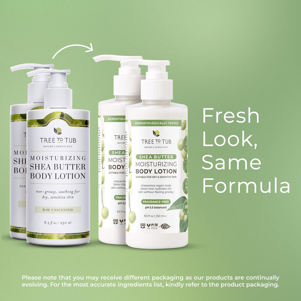 Tree to Tub unscented lotion 2-pack fragrance-free label on bottle