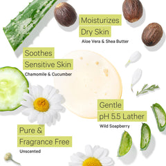Tree to Tub Unscented shea butter close-up highlights lasting moisture.