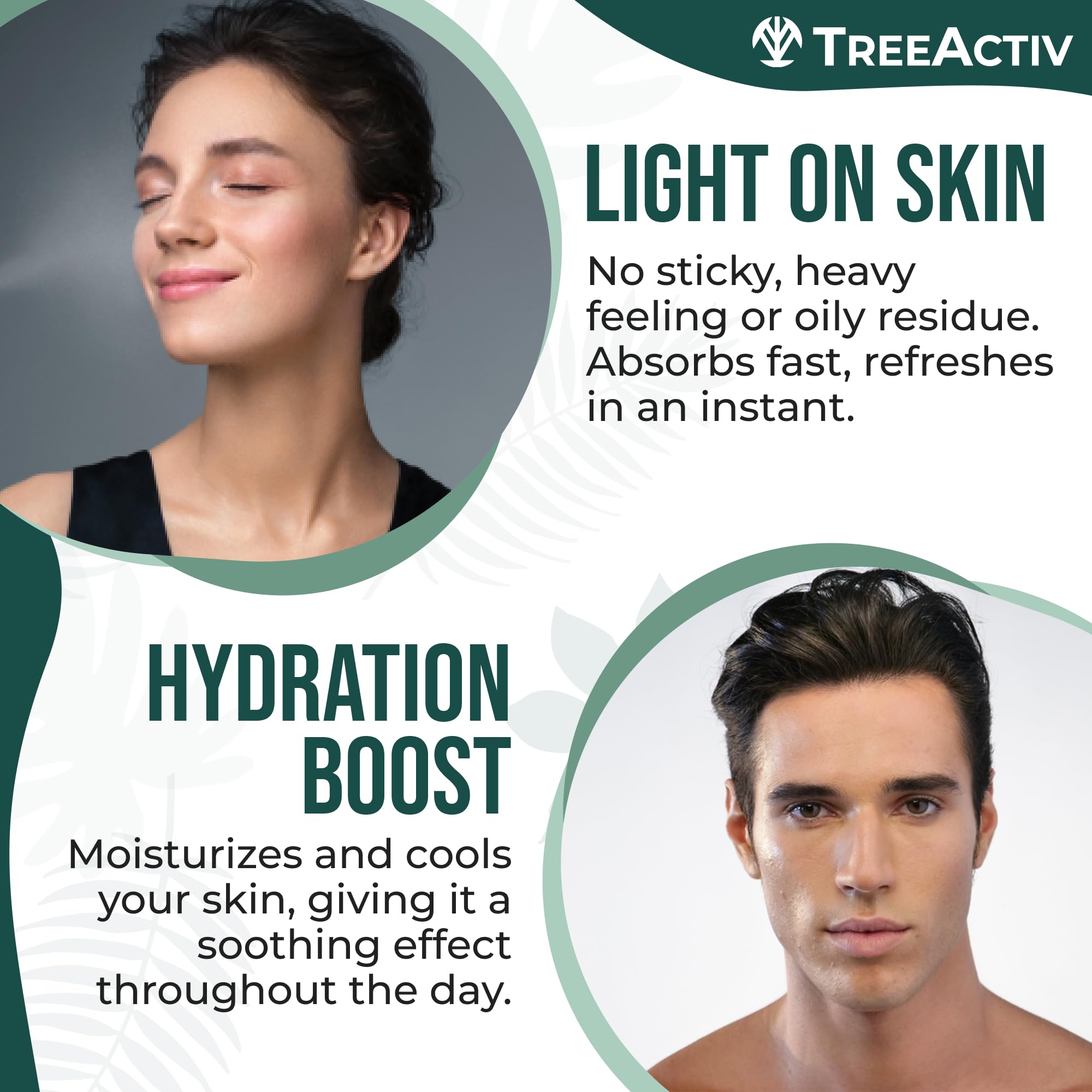 TreeActiv Acne Face Spray bottle highlighting witch hazel and toner balance.