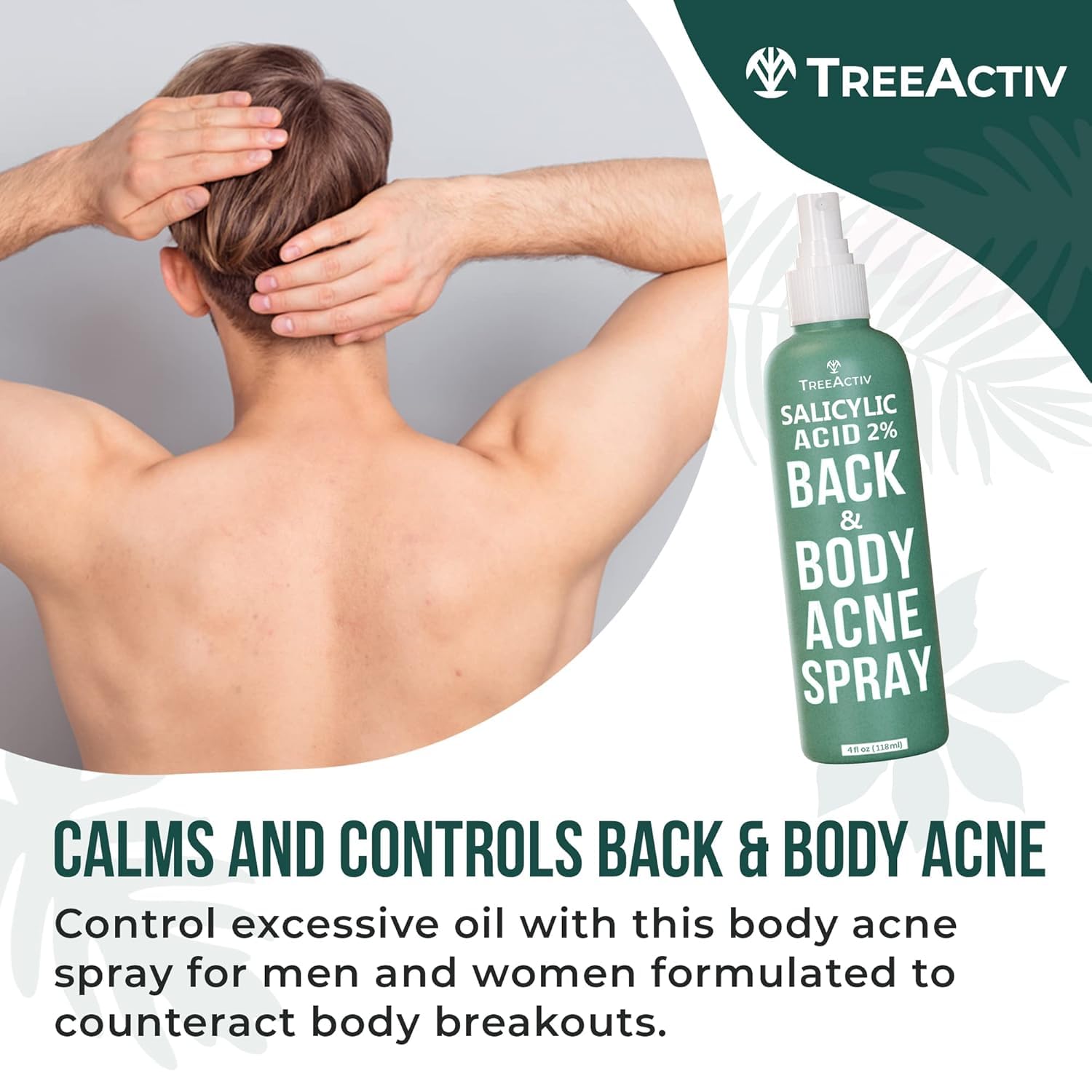Easy-to-use spray bottle reaches upper back and other hard areas