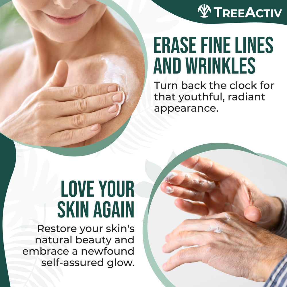 TreeActiv Cream on dry skin areas such as arms and legs