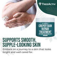 Eight-ounce TreeActiv jar ready for daily crepey skin relief
