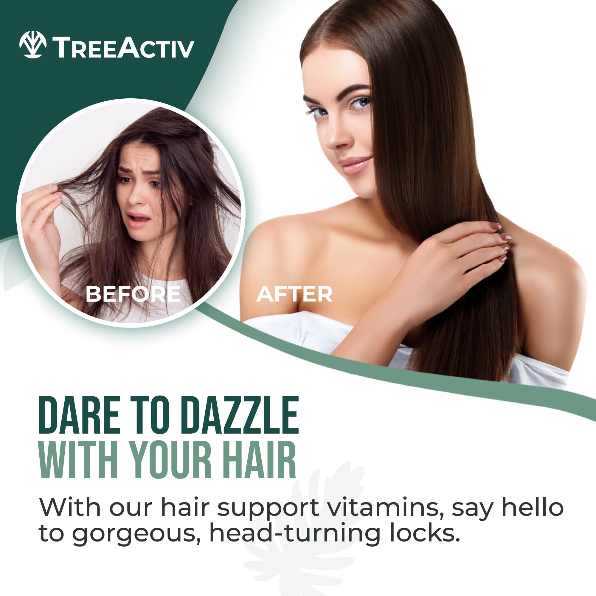 TreeActiv Hair Savior lifestyle shot suggesting healthier-looking hair