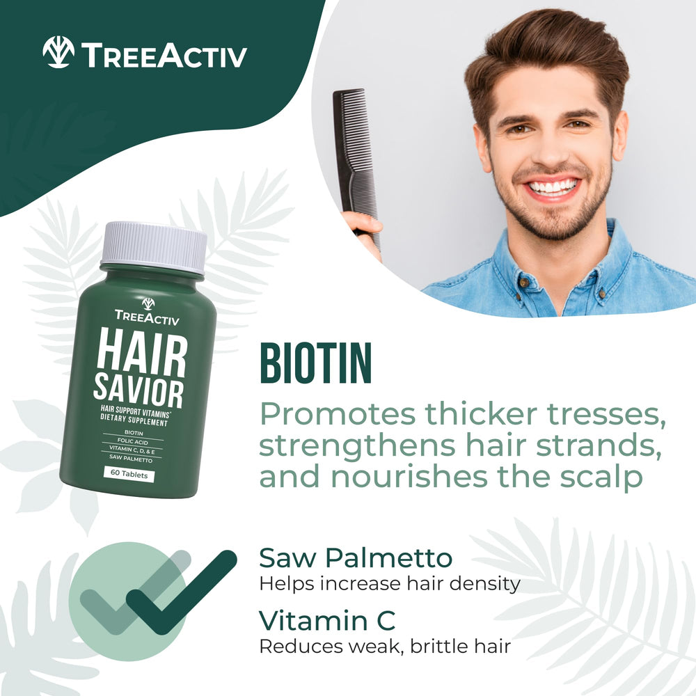 TreeActiv Hair Savior ingredients list with biotin and botanicals