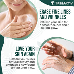 Hyaluronic acid and shea butter jar from TreeActiv highlighting nourishing formula