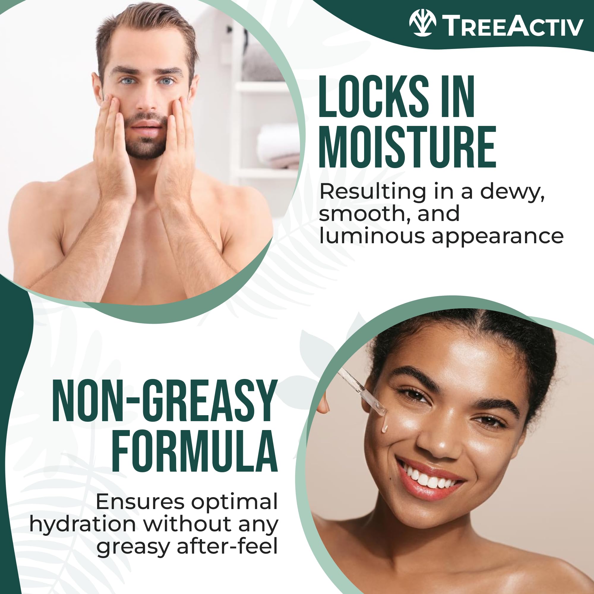 TreeActiv Hyaluronic Serum pump bottle ready for daily use.