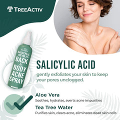 Non-staining back acne spray keeps skin hydrated between showers