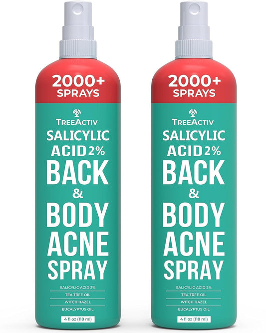 TreeActiv Salicylic Acid Back & Body Spray in a fine mist for clearer skin