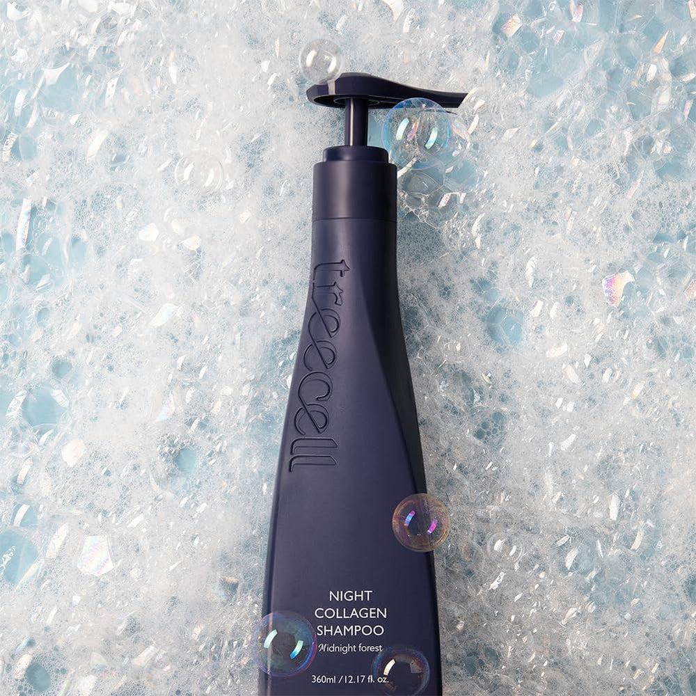Forest aroma close-up from TREECELL Night Collagen Shampoo for calming routines.
