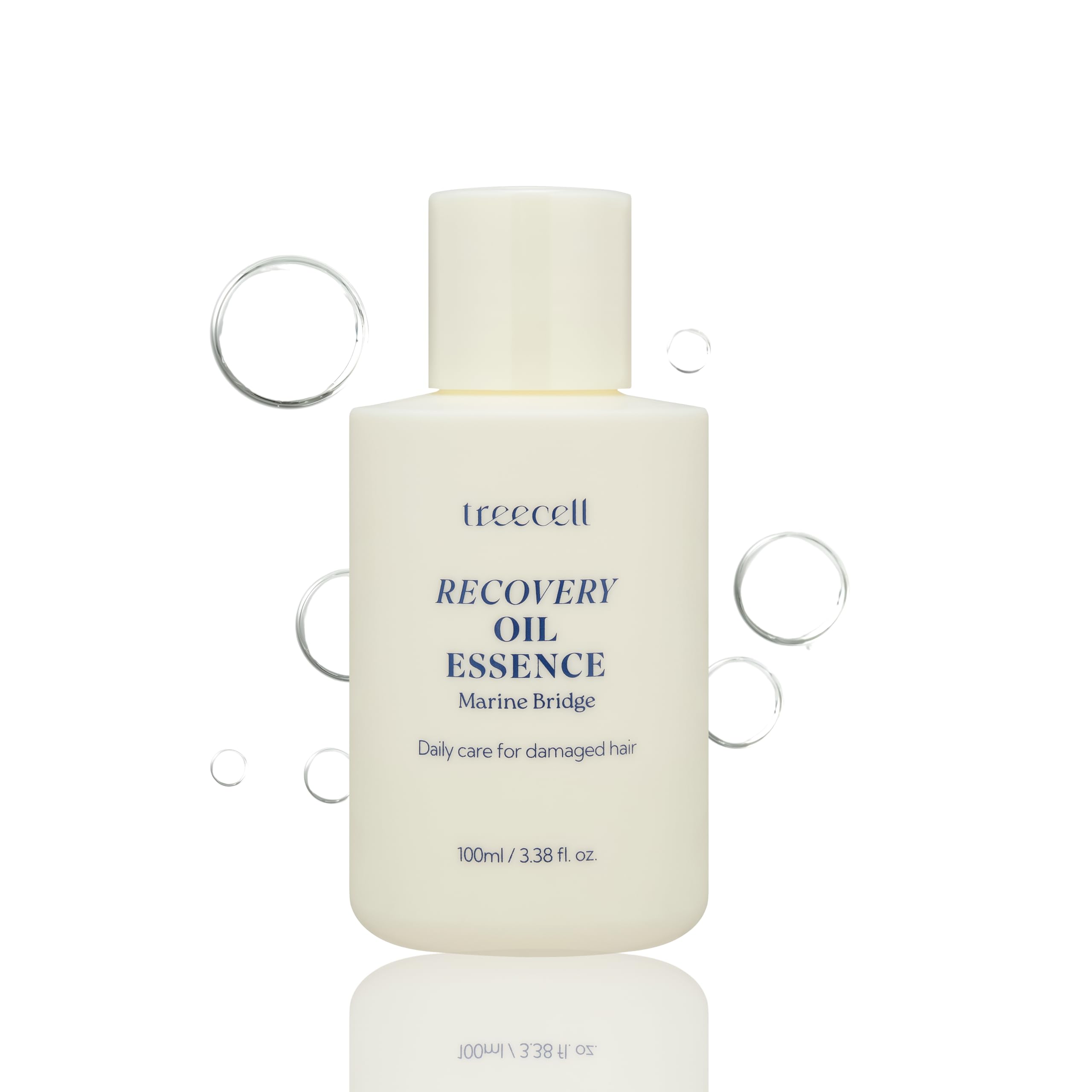 Treecell Recovery Oil Essence bottle with nourishing, protective shine after application.