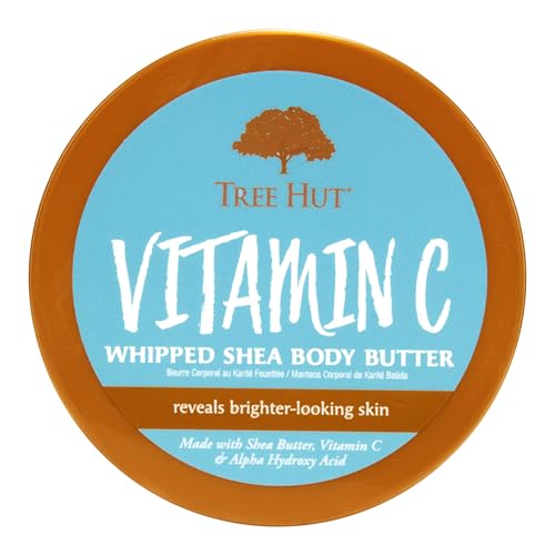 Tree Hut Vitamin C whipped shea butter texture closeup illustrating airy, whipped formula for quick absorption.