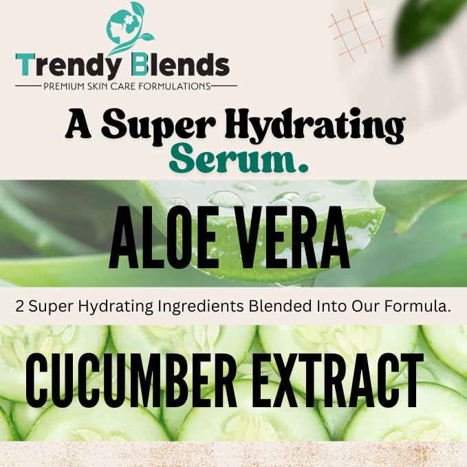 Trendy Blends serum texture closeup showing a lightweight, smooth feel