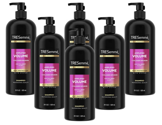 TRESemmé 24 Hour Body shampoo bottle displaying volumizing formula for all day bounce.