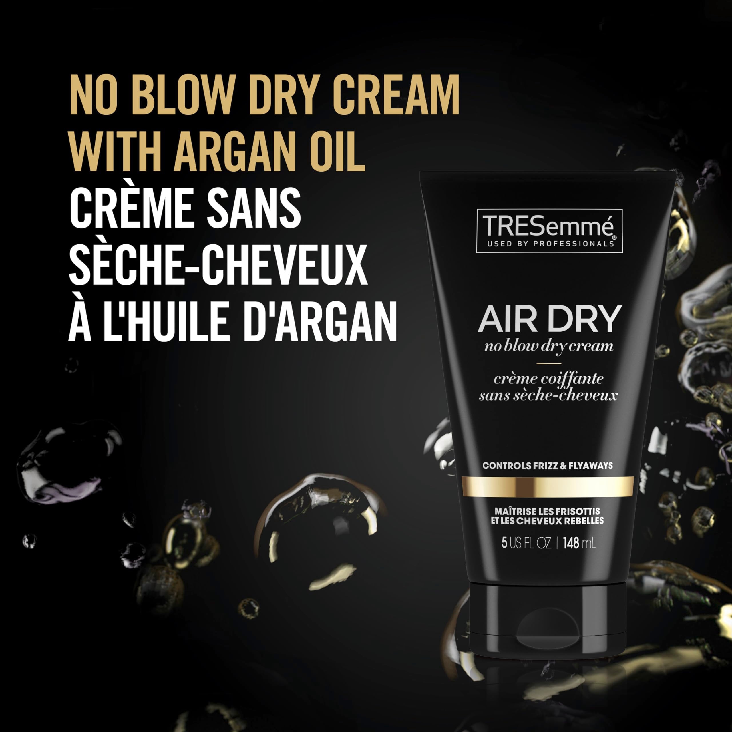 TRESemmé Air Dry Smoothing Cream damp-hair use delivers a smooth finish.
