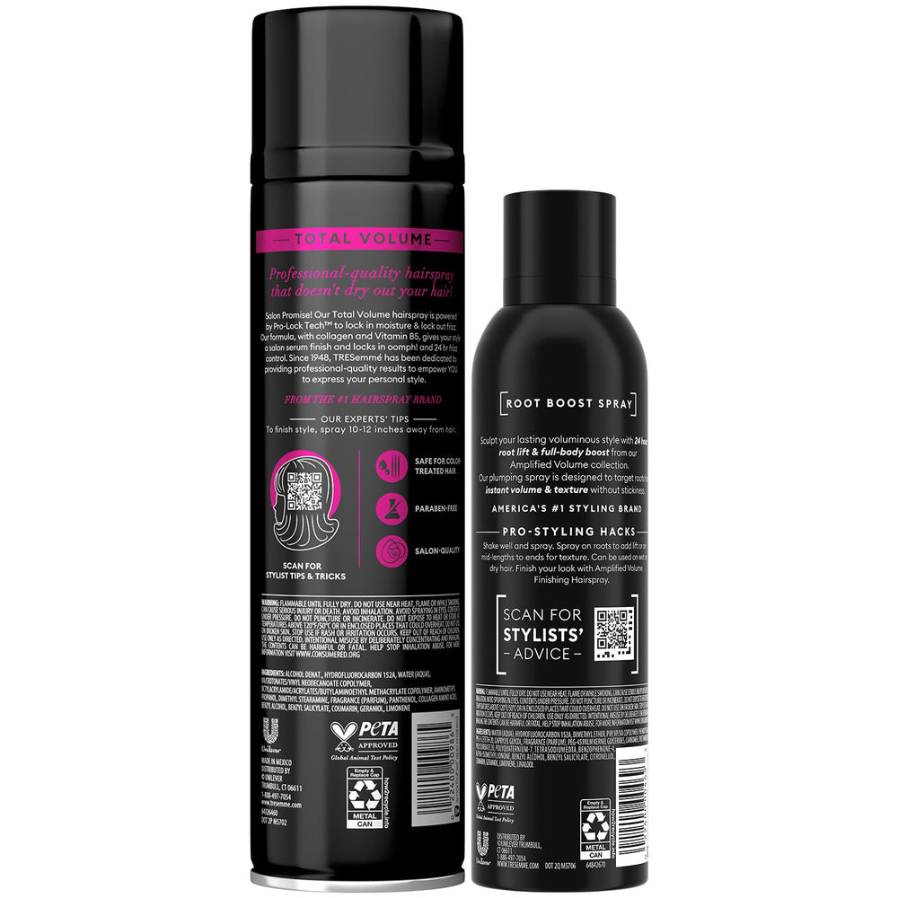 TRESemmé Amplified Volume Hairspray in-use for instant lift